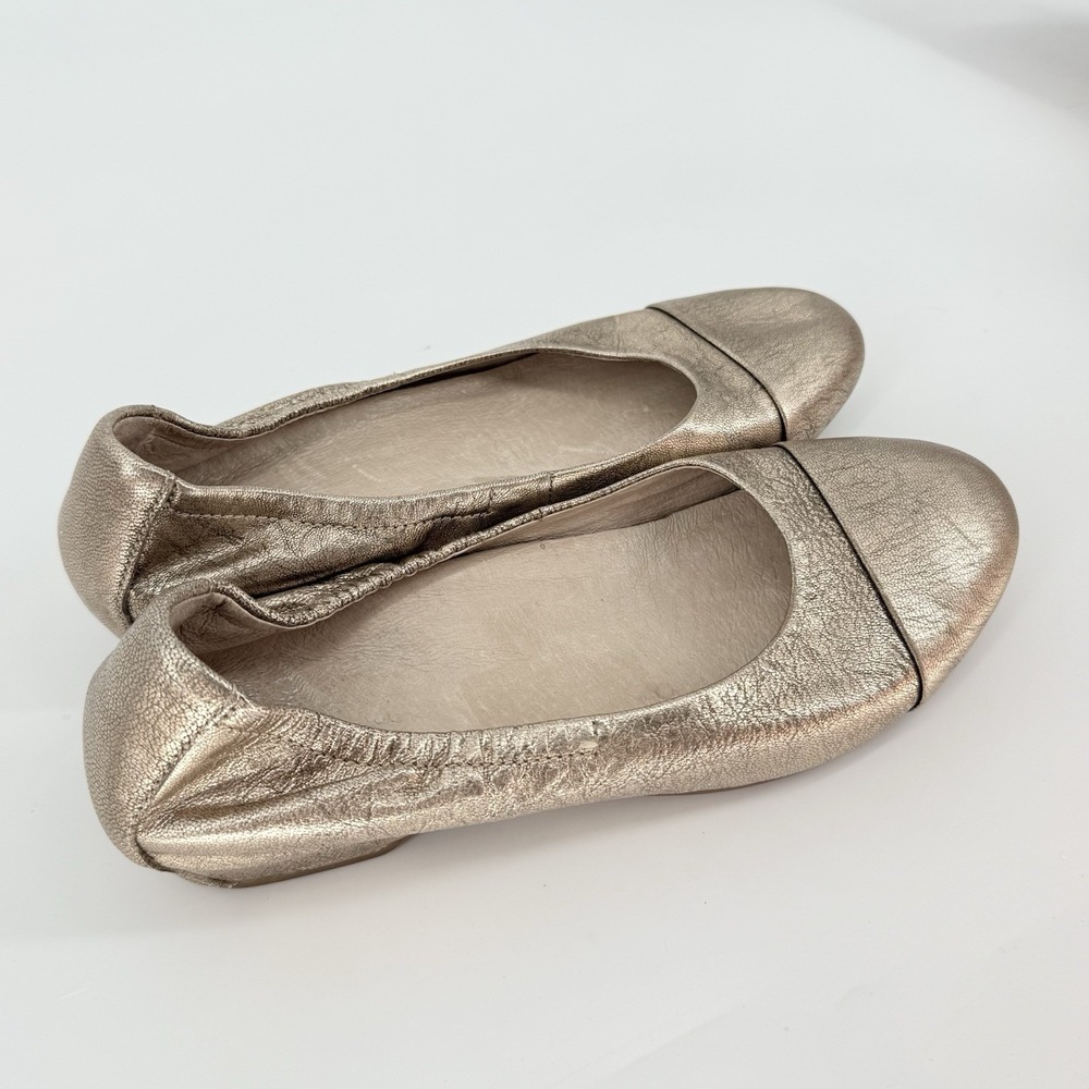 Dansko Womens Shoes LISANNE Metallic Gold Leather Ballet Flats Shoes US 7.5-8